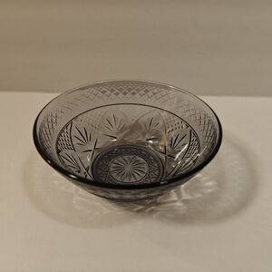 Vintage Black Amethyst Purple Tint Pressed Glass Bowl